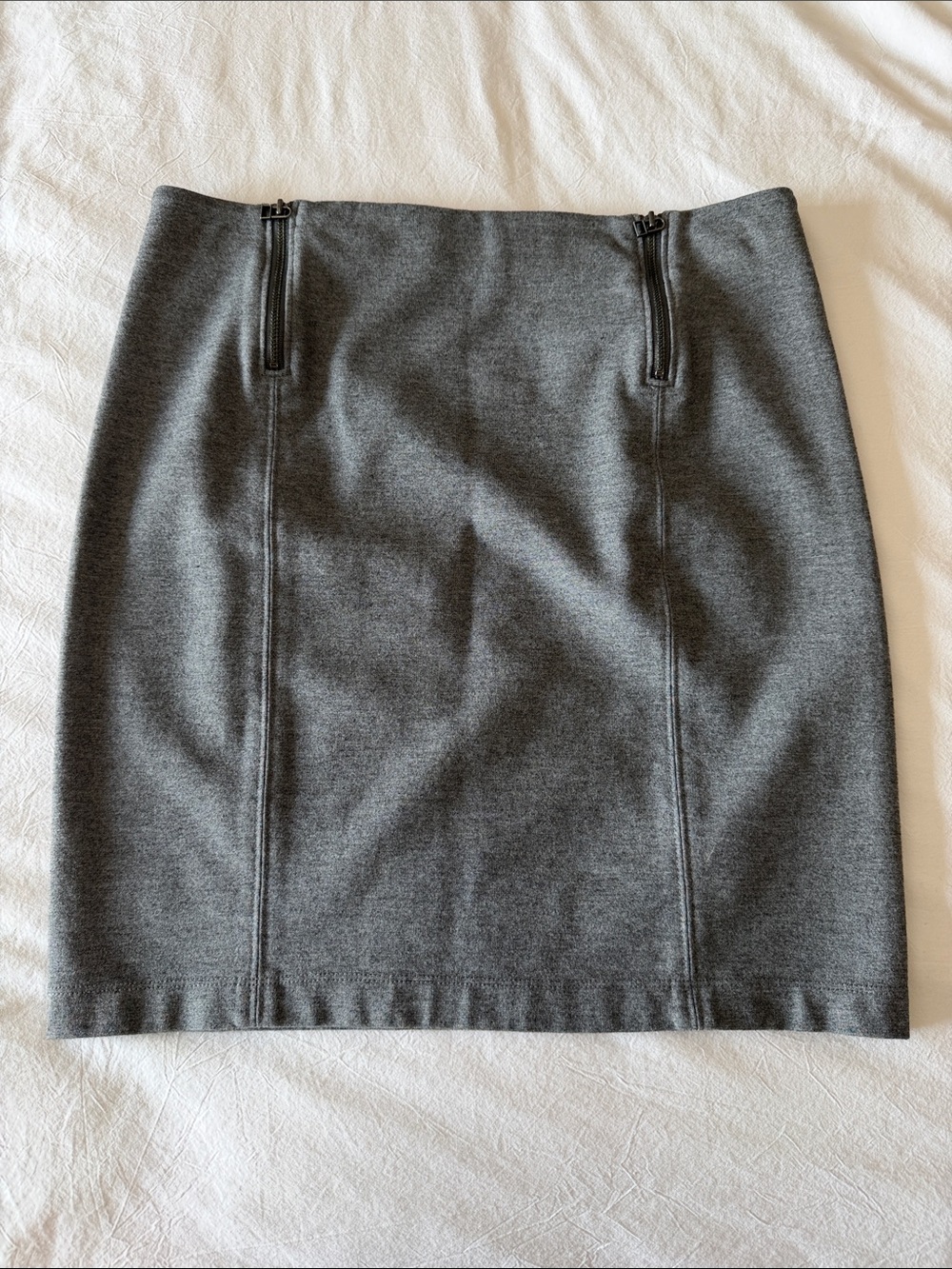 Sunday Best Gray Pencil Skirt with Zip Detail
